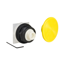 9001SKR25Y - Pushbutton Ø 30 – plastic bezel – mushroom head Ø 57 mm – yellow – w/o contact