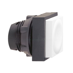 ZB5CL1 - White square projecting pushbutton head Ø22 spring return unmarked