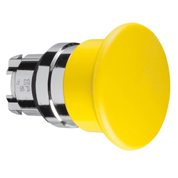 ZB4BC5 - Mushroom push button head Ø40, metal, yellow, Ø22, spring return