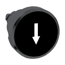 ZB4BA3357 - Black flush pushbutton head Ø22 spring return “down arrow”