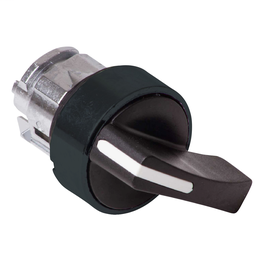 ZB4BJ27 - Black selector switch head Ø22 2-position stay put