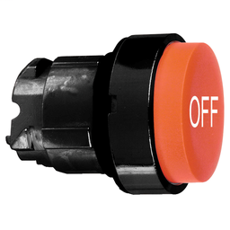 ZB4BL4357 - Red projecting pushbutton head Ø22 spring return “OFF”