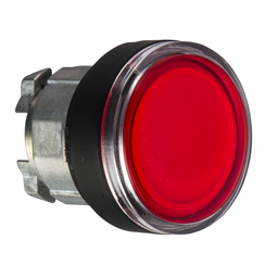 ZB4BW347 - Red flush illuminated pushbutton head Ø22 spring return for BA9s bulb