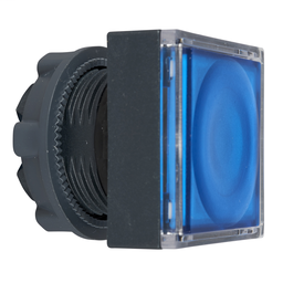 ZB5CW363 - Blue square flush illum pushbutton head Ø22 spring return for integral LED