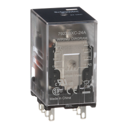 792XBXC-24A - Power relay, Legacy, DPDT, 12A, 24 VAC, clear cover