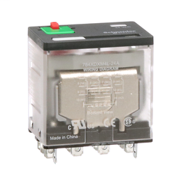 784XDXM4L-24A - Power relay, Legacy, 15A, 4PDT, 24 VAC, cover with locking push button and LED