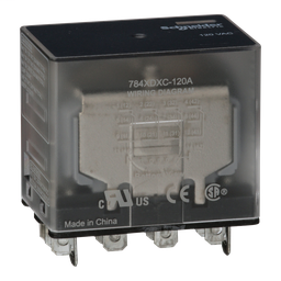 784XDXC-120A - Power relay, Legacy, 15A, 4PDT, 120 VAC, clear cover