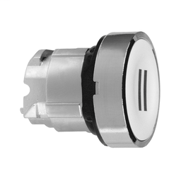 ZB4BA136 - White flush pushbutton head Ø22 spring return “II”