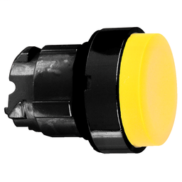 ZB4BL57 - Yellow projecting pushbutton head Ø22 spring return unmarked