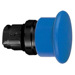 ZB4BC67 - Blue Ø40 mushroom pushbutton head Ø22 spring return