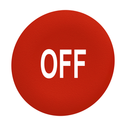 ZBAF435 - Red plain cap OFF for flush mounted push button