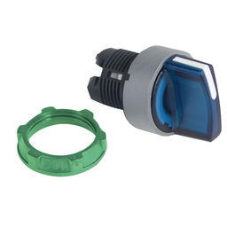 ZB5AK1863C0 - Blue illum selector switch head 3-position return right cp grey
