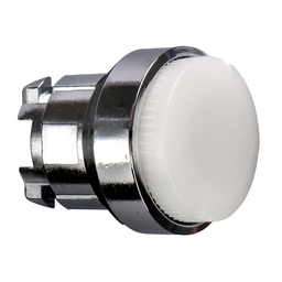 ZB4BH13 - White projecting illuminated pushbutton head Ø22 push-push for integral LED