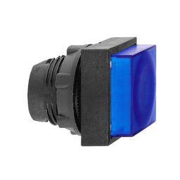 ZB5CW163 - Blue square projecting illum pushbutton head Ø22 spring return for integral LED