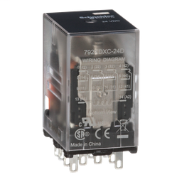 792XDXC-24D - Power relay, Legacy, 4PDT, 6A, 24 VDC, clear cover