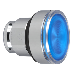 ZB4BW363S - Blue flush illuminated pushbutton head Ø22 spring return for integral LED