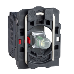 ZB5AW0G62 - Blue light block with body/fixing collar with integral LED 110…120V 1NC