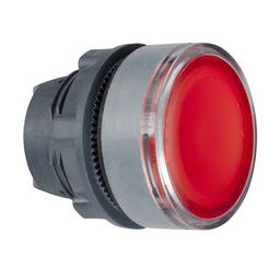 ZB5AA48C0 - Red flush pushbutton head for legend insertion cp grey