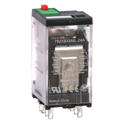 792XBXM4L-24A - Power relay, Legacy, DPDT, 12A, 24 VAC, cover with locking push button and LED