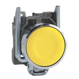 XB4BA55 - 22mm PB, yellow, with contacts