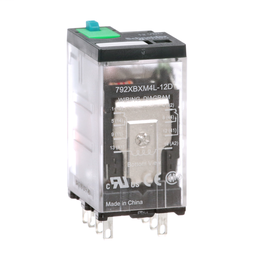 792XBXM4L-12D - Power relay, Legacy, DPDT, 12A, 12 VDC, cover with locking push button and LED