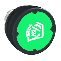 ZB4BC38003RA - Pushbutton head for harsh environment – green – with marking-legend rotated 90°