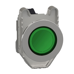 XB4FVG3 - Pilot light flush mounted, metal, green, Ø30, plain lens with integral LED, 110…120 V AC
