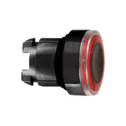 ZB4BW9437 - Red flush illuminated pushbutton head Ø22 spring return for integral LED