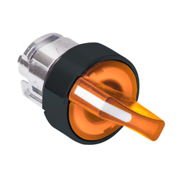 ZB4BK14537 - Orange illuminated selector switch head Ø22 2-position spring return