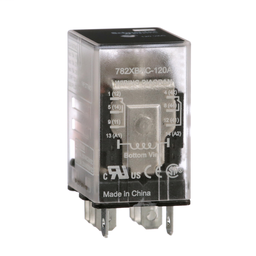782XBXC-120A - Power relay, Legacy, 15A, DPDT, 120 VAC, clear cover