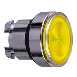 ZB4BW383S - Yellow flush illuminated pushbutton head Ø22 spring return for integral LED