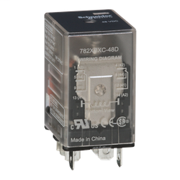 782XBXC-48D - Power relay, Legacy, 15A, DPDT, 48 VDC, clear cover