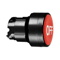 ZB4BA4357 - Red flush pushbutton head Ø22 spring return “OFF”