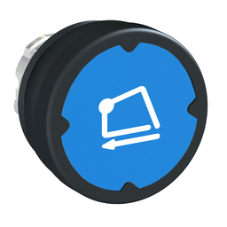 ZB4BC68006RA - Pushbutton head for harsh environment -dark blue-with marking-legend rotated 90°