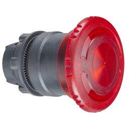 ZB5AW743 - Red Ø40 illum mushroom pushbutton head Ø22 latching for integral LED