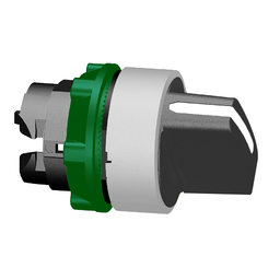 ZB5AD2C1 - Black selector switch head 2 pos stay put cp white