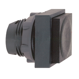 ZB5CL2 - Black square projecting pushbutton head Ø22 spring return unmarked