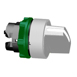 ZB5AD3C1 - Black selector switch head 3 pos stay put cp white