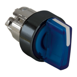 ZB4BK15637 - Blue illuminated selector switch head Ø22 3-position spring return