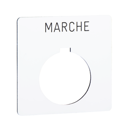 9001KN101WPF - Plastic legend plate 57 x 57 mm – Ø 30 – white – MARCHE