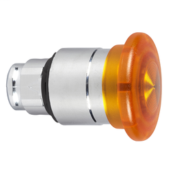 ZB4BW453 - Orange Ø40 illum mushroom pushbutton head Ø22 spring return for integral LED