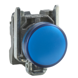 XB4BVB6 - Pilot light, metal, blue, Ø22, plain lens with integral LED, 24 V AC/DC