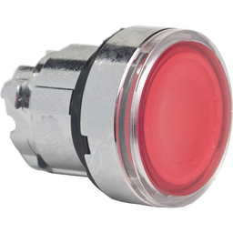 ZB4BH043 - Red flush illuminated pushbutton head Ø22 push-push for integral LED
