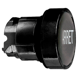 ZB4BA2337 - Black flush pushbutton head Ø22 spring return “ARRET”