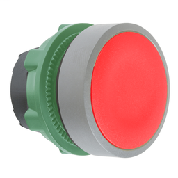 ZB5AH04C0 - Red flush pushbutton head push push colour plated grey