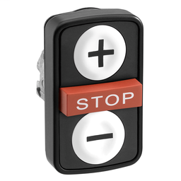 ZB4BA711157 - White flush/red projecting/white flush triple-headed pushbutton Ø22 with marking