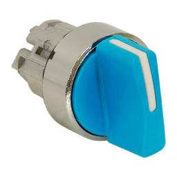 ZB4BD506 - Blue selector switch head Ø22 3-position spring return