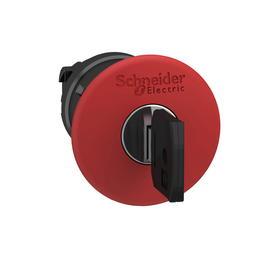 ZB4BS944147 - Red Ø40 Emergency stop, switching off head Ø22 trigger and latching key release