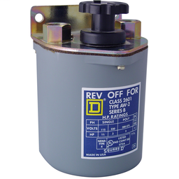 2601BW1 - Switch, reversing drum, 5 HP at 575 VAC single phase, 7.5 HP at 575 VAC polyphase, handle operated, NEMA 4 enclosure