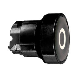 ZB4BA2327 - Black flush pushbutton head Ø22 spring return “O”